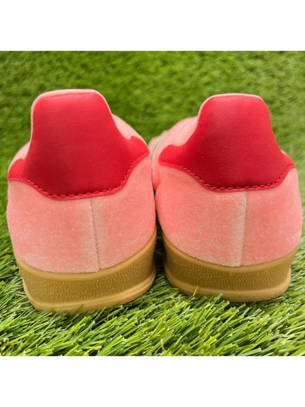 Adidas Gazelle Indoor Womens Size 6 Pink Green Athletic Lifestyle Shoes Sneakers